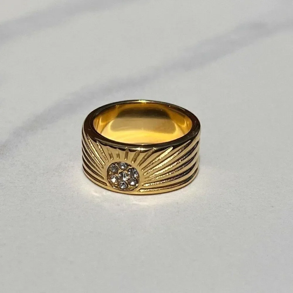 New! “Soline” Ribbed Gold Ring